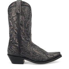 Laredo Garrett Black Distress Leather Snip Toe Boots for Men