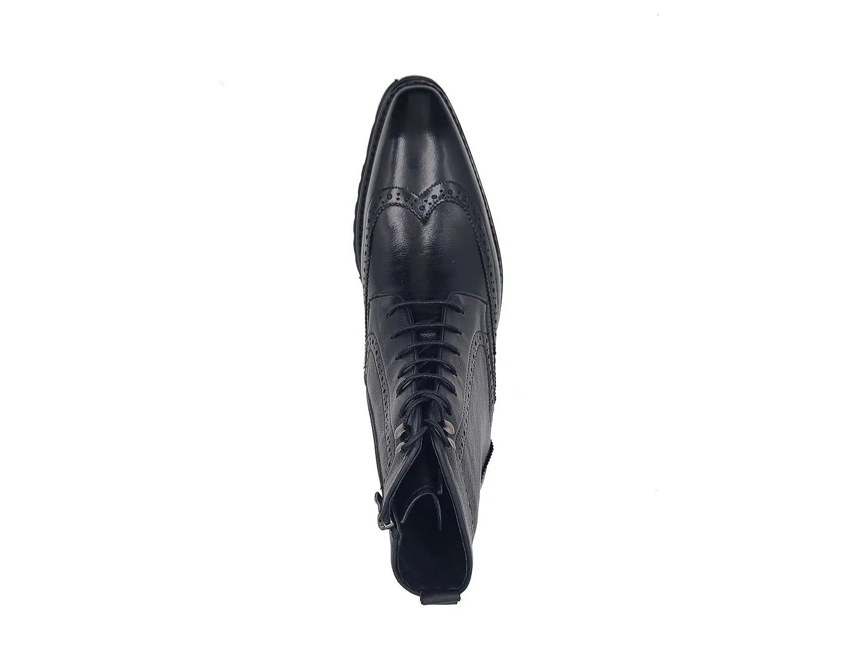 Carrucci Hudson Black Wingtip Lug Sole Boot