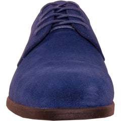 Bravo Mens Formal Suede Style Wedding & Prom Cap Toe Dress Shoe in Royal Blue