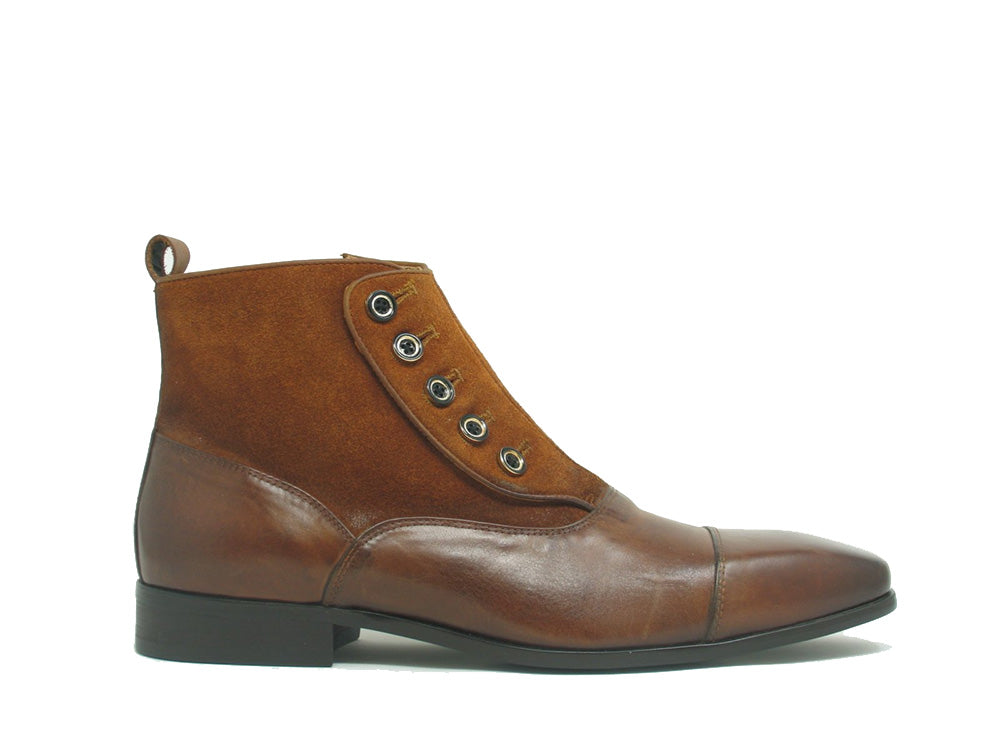 Calfskin Button Up Slip-On Boot