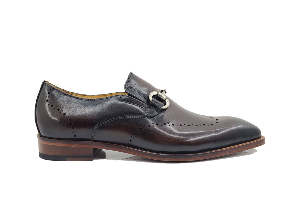 Burnished Calfskin Loafer Leather Sole