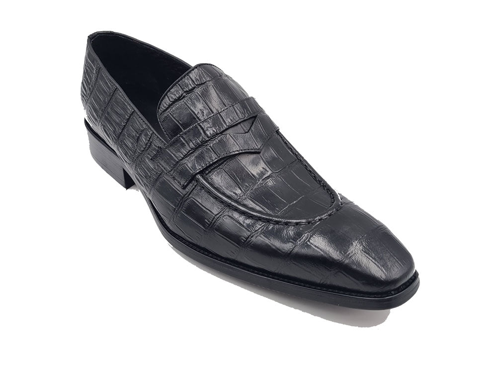 Penny Loafer Features Alligator Embossed Calfskin