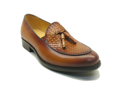 KS708-05 Carrucci Calfskin Woven Tassel Loafers