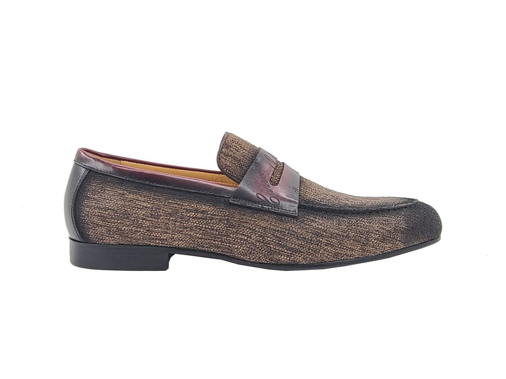 Life Style Penny Loafer Fabric Upper with Signature Leather Trim