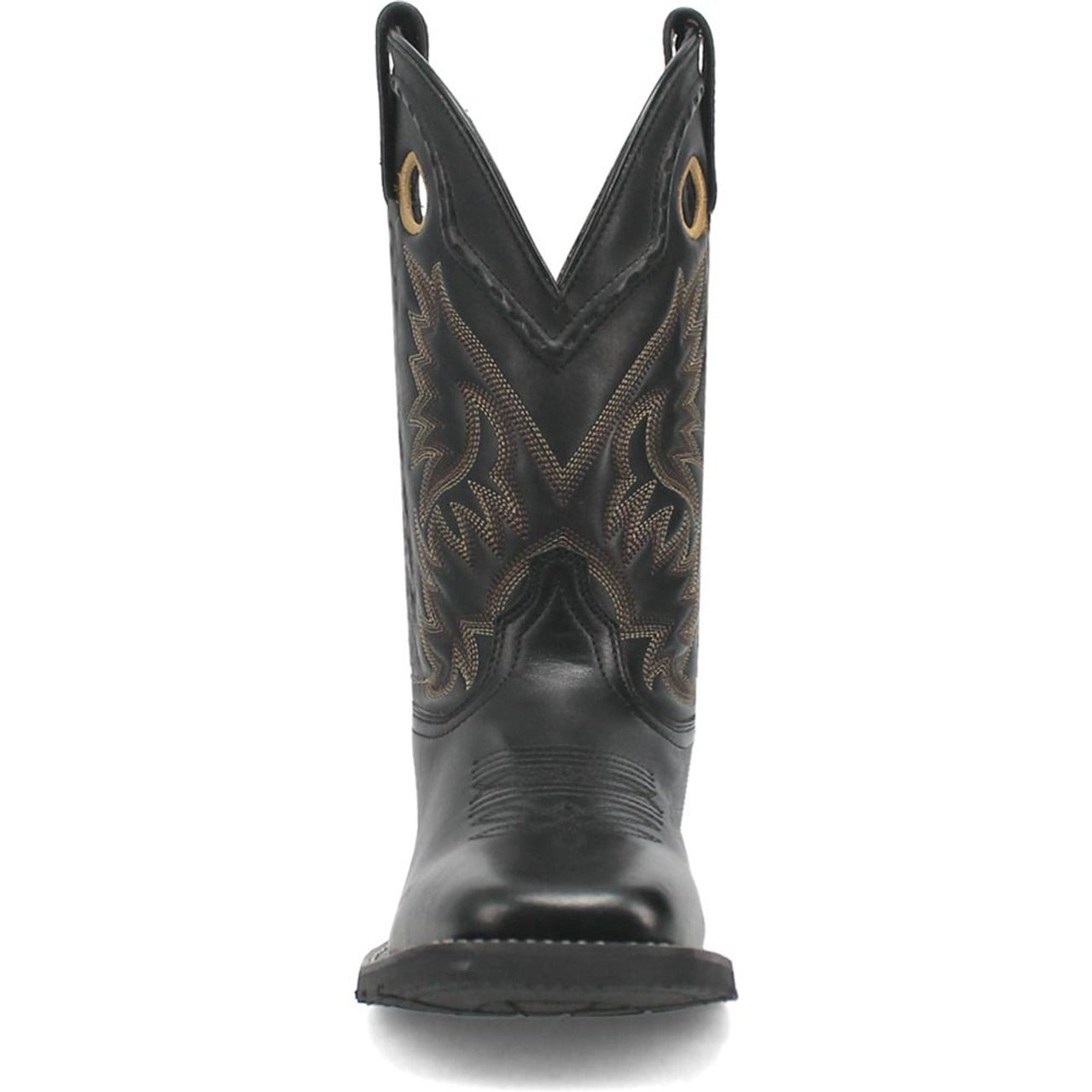 Laredo Kane Black Leather Broad Square Toe Boots for Men