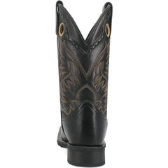 Laredo Kane Black Leather Broad Square Toe Boots for Men