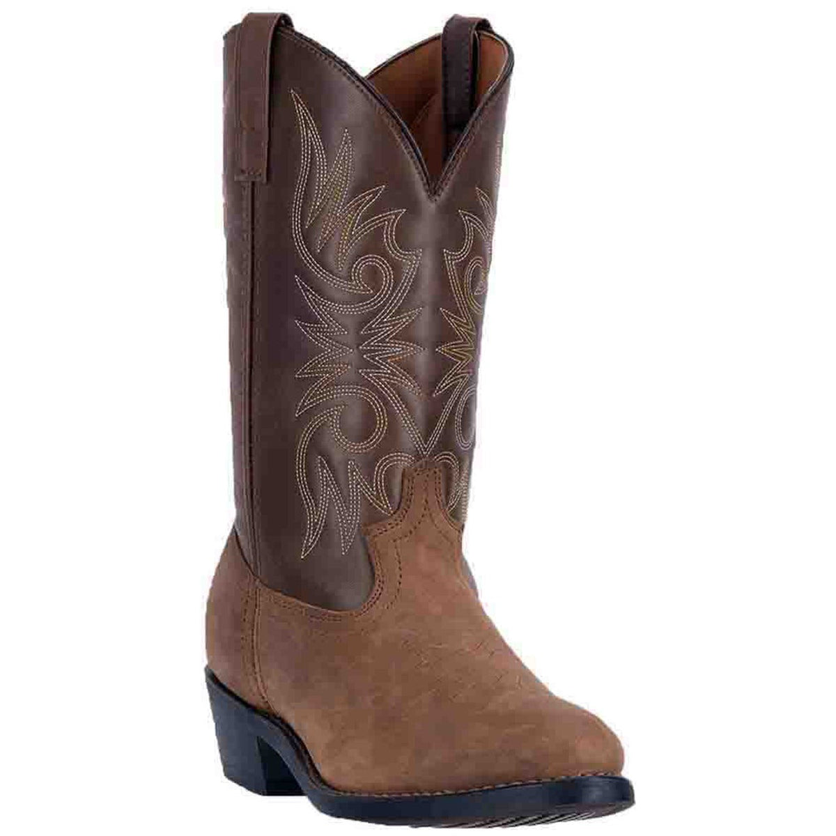 Laredo Paris Tan Distressed R-Toe Men's Leather Boots