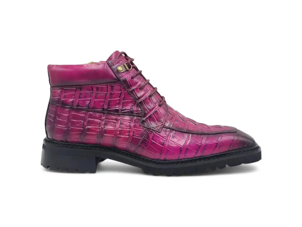 Men's Lace-up Boots Alligator Embossed Carrucci