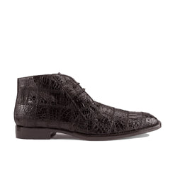 Mens Belvedere Stefano Patchwork Crocodile Dress Boot in Brown