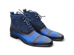 Mixed Media Lace-up Suede Boot Carrucci