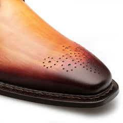 Principe Tan/Rust Patina Leather Men’s Derby Shoes By Mezlan Made In Spain Brand