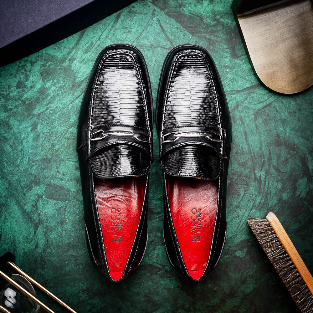 Marco Di Milano Ravello Black Leather Oxford Dress Shoe