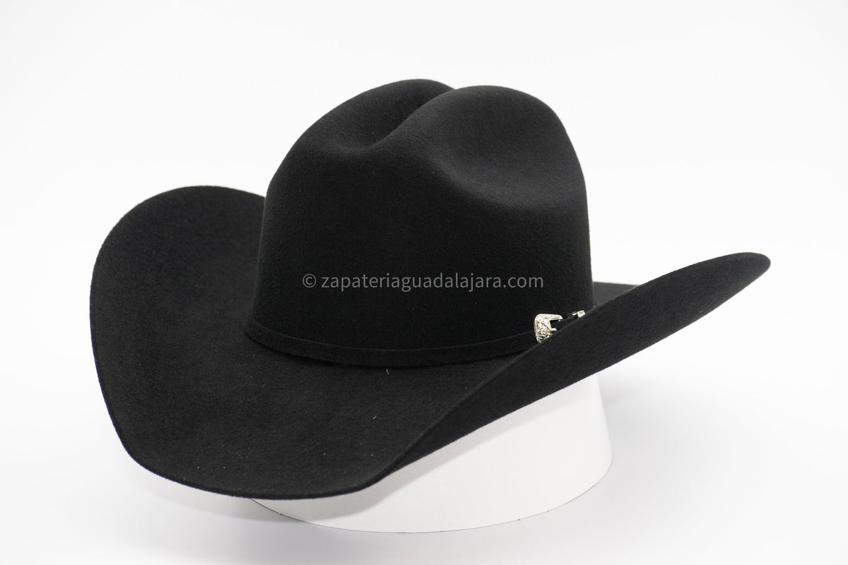 TENNESSEE 100X FELT HAT TEXAS BLACK | Genuine Leather Vaquero Boots and Cowboy Hats | Zapateria Guadalajara | Authentic Mexican Western Wear