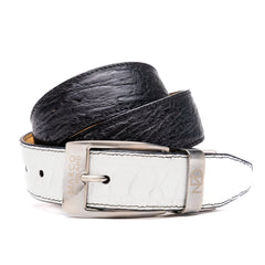 Marco Di Milano Alessio Belt - White & Black Leather Loafers