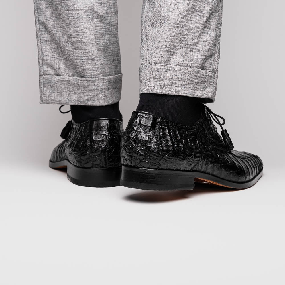 Marco Di Milano Apricena Caiman Crocodile Derby in Black