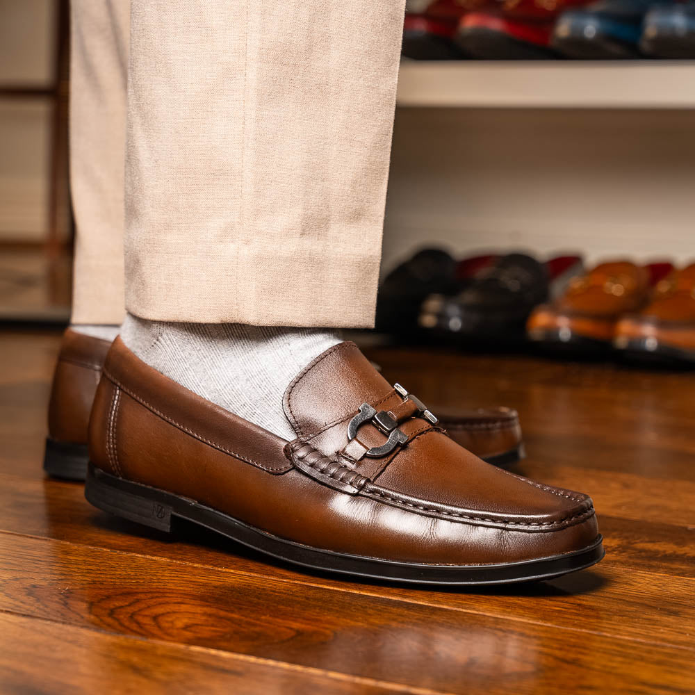 Atrani Brown Calf Bit Loafer 