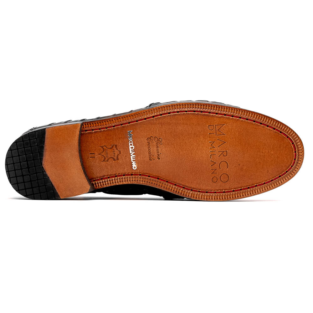 Marco Di Milano Bianchi Black Leather Luxury Shoe