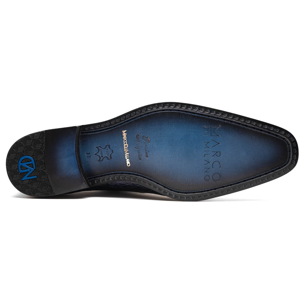 Marco Di Milano Bono Navy Alligator Wholecut Oxfords
