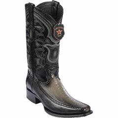 Botas de Avestruz Pata con Venado Horma Europea LAB-76F0538
