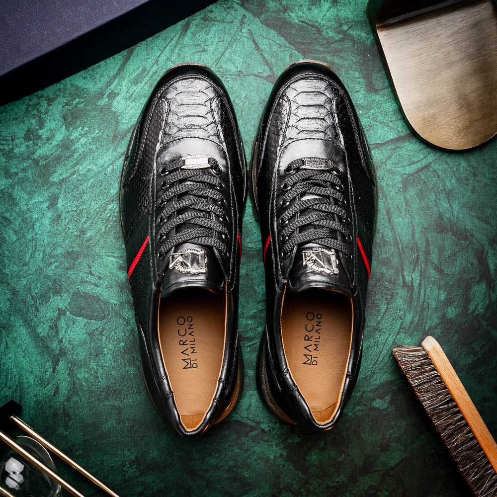 Marco Di Milano Brescia Black Leather Dress Shoes