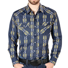 El General Navy Blue Western Shirts