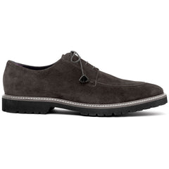 Zelli Campo Sueded Goatskin Lace-up Blucher Shoes in Grey