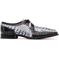 Marco Di Milano Caribe Newspaper Black Leather Dress Shoe