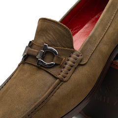Marco Di Milano Cassarano Men's Calfskin Leather Loafers Olive