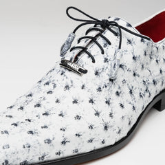 Marco Di Milano Criss Newspaper Ostrich Quill Dress Shoe Oxfords