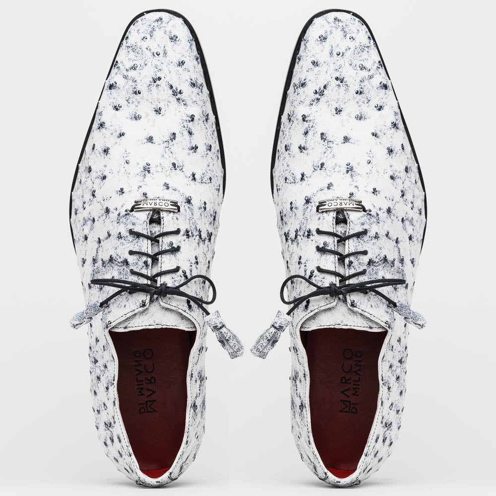 Marco Di Milano Criss Newspaper Ostrich Quill Dress Shoe Oxfords