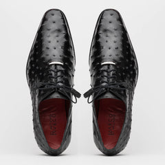 Marco Di Milano Criss Black Ostrich Quill Dress Shoe Oxfords