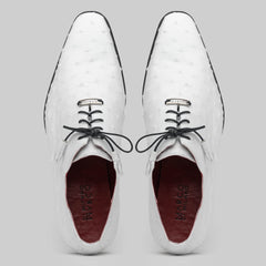 Marco Di Milano Criss Ostrich Quill Dress Oxfords White