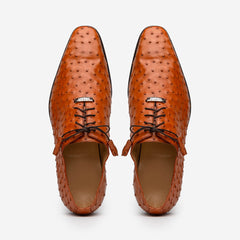 Marco Di Milano Criss Ostrich Quill Dress Oxfords Brandy