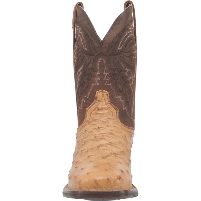 Dan Post Men's Alamosa Full Quill Ostrich Square Toe Boots - Bay Apache