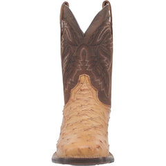 Dan Post Men's Alamosa Full Quill Ostrich Square Toe Boots - Bay Apache
