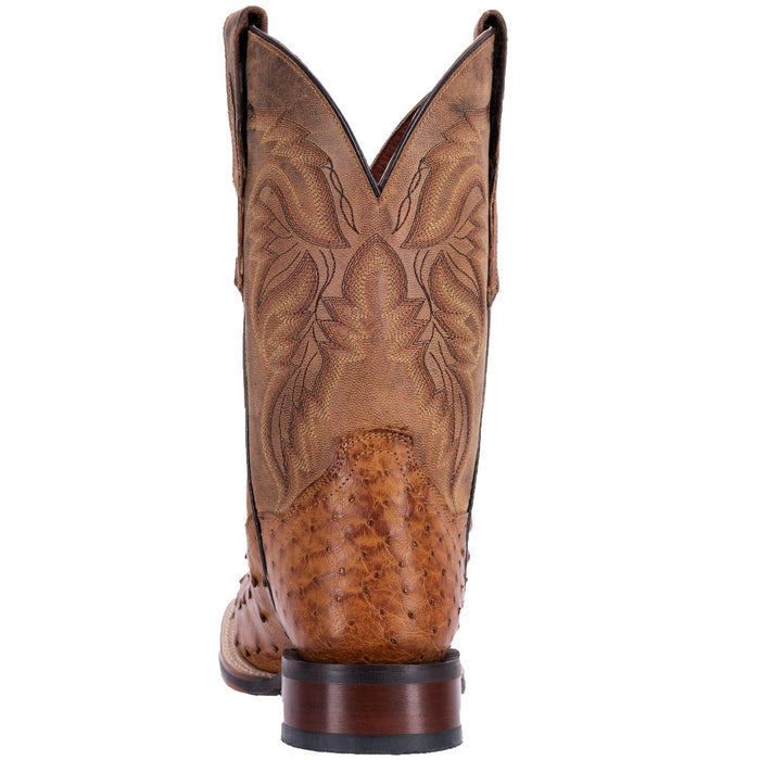 Dan Post Men's Alamosa Full Quill Ostrich Square Toe Boots - Sand