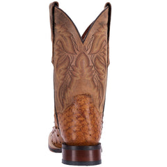 Dan Post Men's Alamosa Full Quill Ostrich Square Toe Boots - Sand