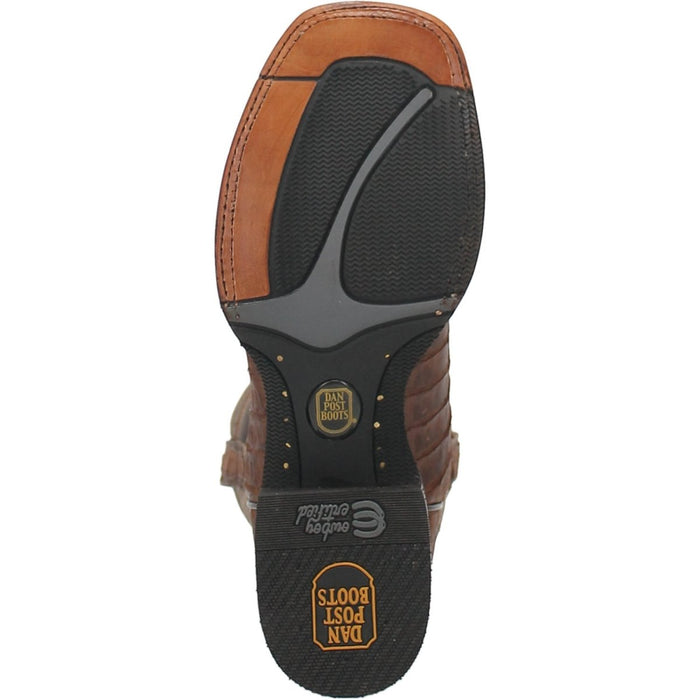 Dan Post Men's Bayou Genuine Caiman Belly Square Toe Boots - Brass