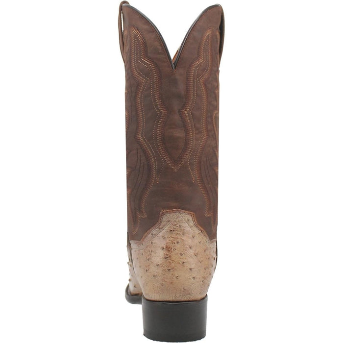 Dan Post Men's Pershing Full Quill Ostrich Round Toe Boots - Brass