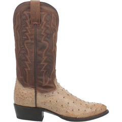 Dan Post Men's Pershing Full Quill Ostrich Round Toe Boots - Brass