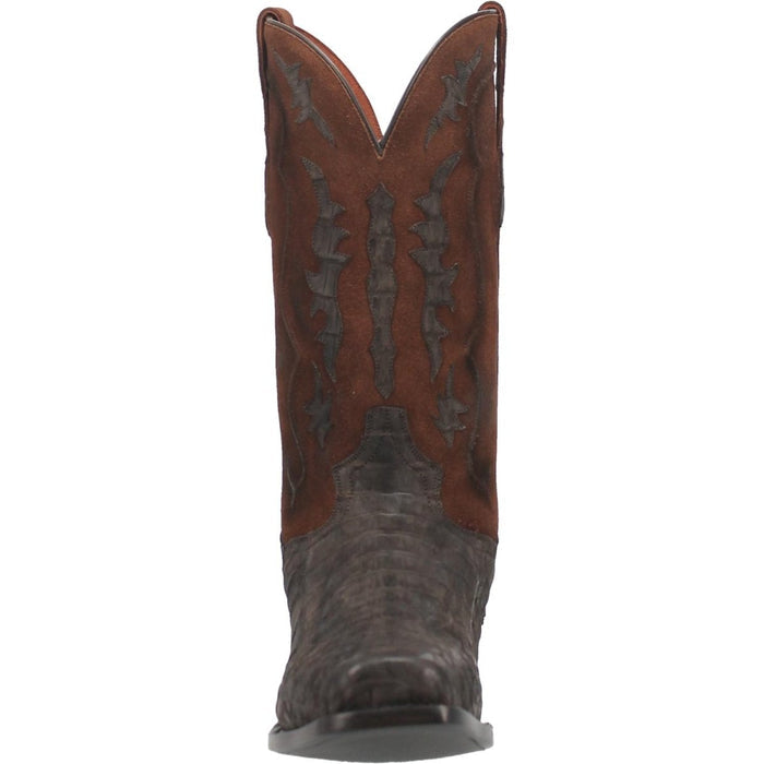 Dan Post Men's Kingsly Genuine Caiman Belly Square Toe Boots - Bay Apache