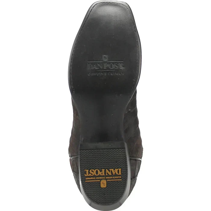 Dan Post Men's Stalker Genuine Caiman Belly Square Toe Boots - Brown