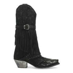 Dan Post Women's Bed of Roses Snip Toe Leather Boots - Black