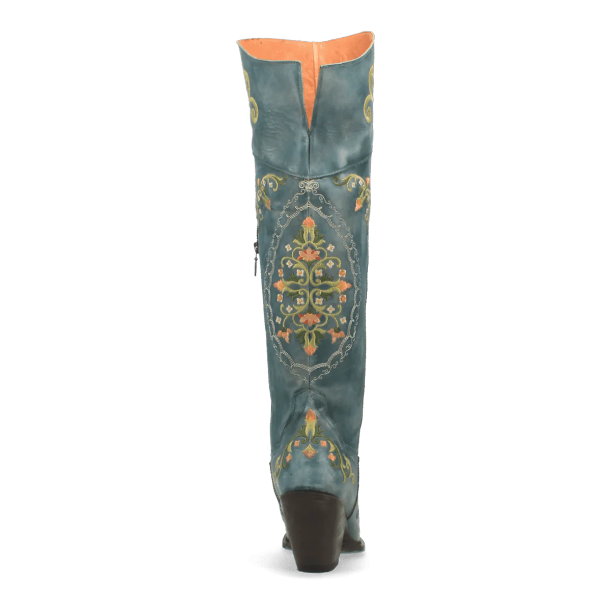 Dan Post Women's Flower Child Snip Toe Leather Tall Boots - Turquoise