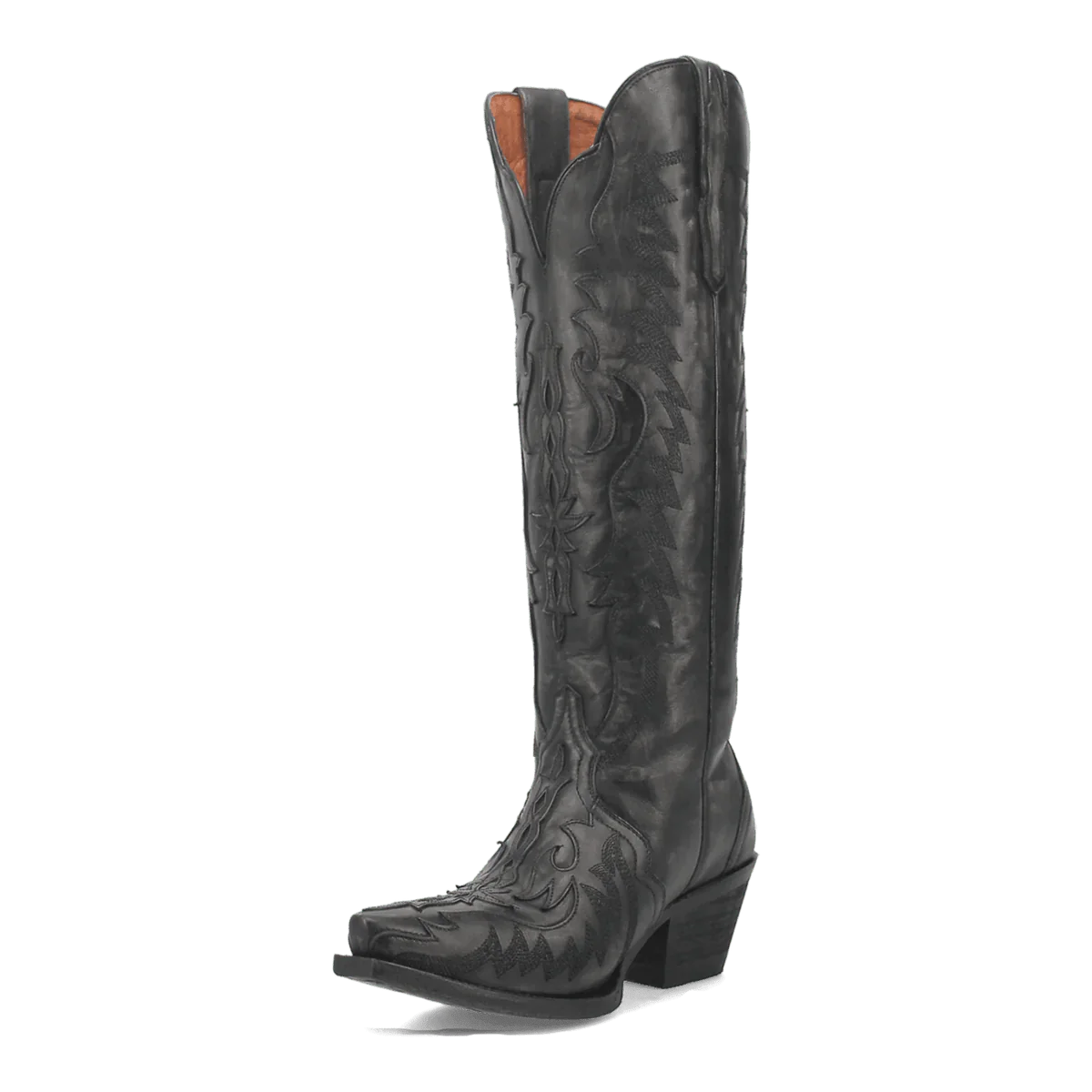 Dan Post Women's Hallie Snip Toe Leather Tall Boots - Black