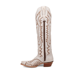 Dan Post Women's Josie Snip Toe Leather Tall Boots - White