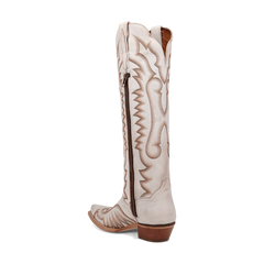 Dan Post Women's Josie Snip Toe Leather Tall Boots - White