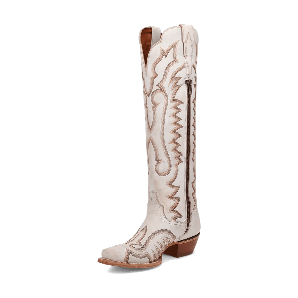 Dan Post Women's Josie Snip Toe Leather Tall Boots - White