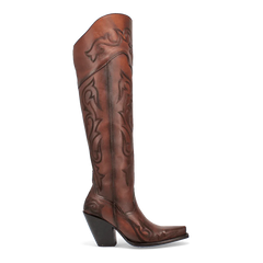Dan Post Women's Seductress Snip Toe Leather Tall Boots - Chestnut