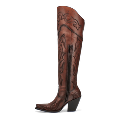 Dan Post Women's Seductress Snip Toe Leather Tall Boots - Chestnut